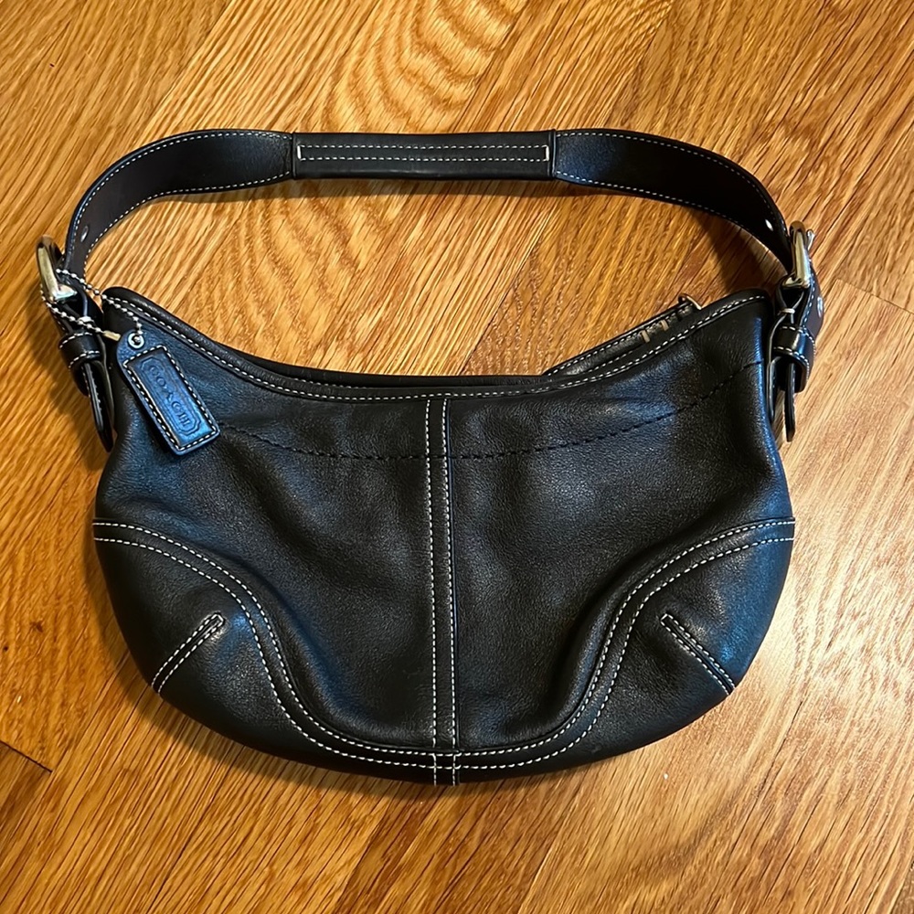 Authentic Black leather Coach Purse